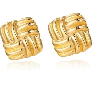 Gold Stainless Steel Women's Earrings